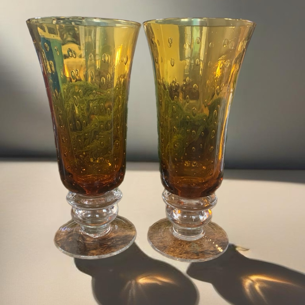 Amber Pavilion iced tea glasses set of 2
